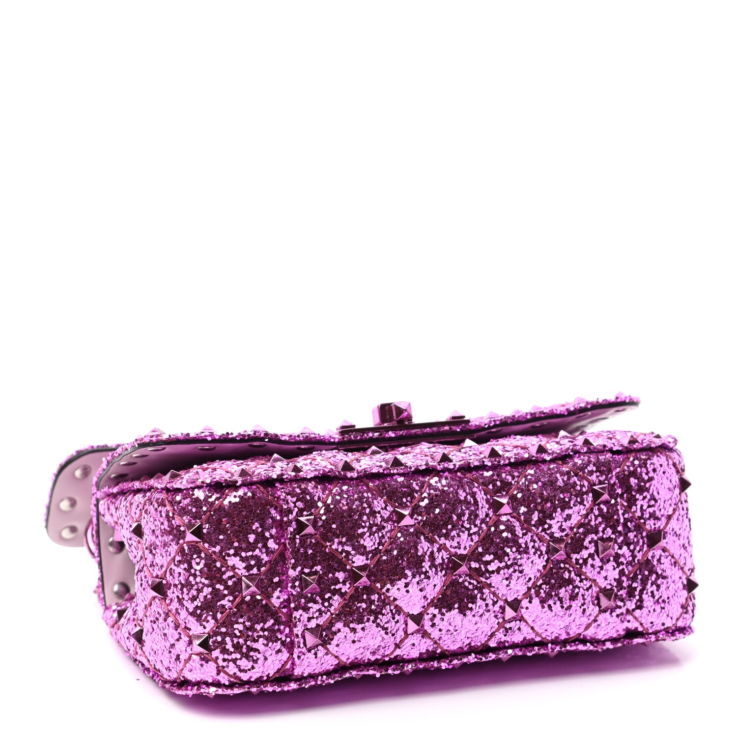 Valentino Garavani Glitter Mini Rockstud Spike Shoulder Bag Water Lilac 4 of 9