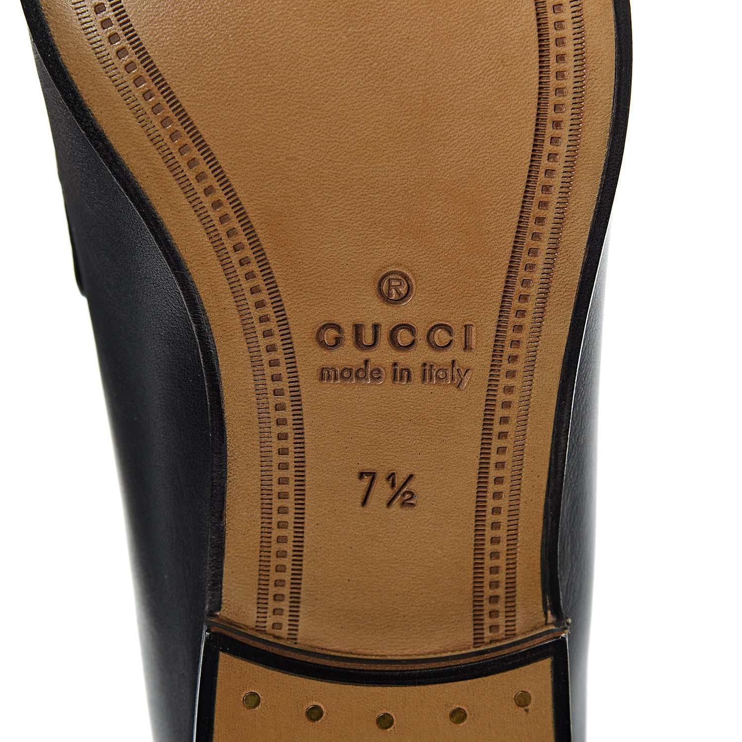 Gucci Lambskin Web Mens Horsebit Loafers 7.5 Black 6 of 10