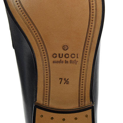 Gucci Lambskin Web Mens Horsebit Loafers 7.5 Black 6 of 10