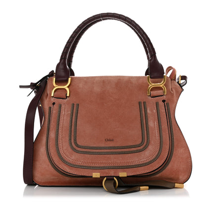 Chloe Suede Calfskin Braided Medium Marcie Double Carry Canyon Rose 1 of 12