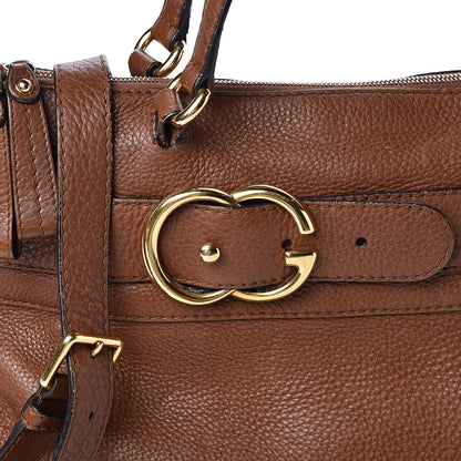 Gucci Pebbled Calfskin Ride Medium Top Handle Bag Brown 16 of 16
