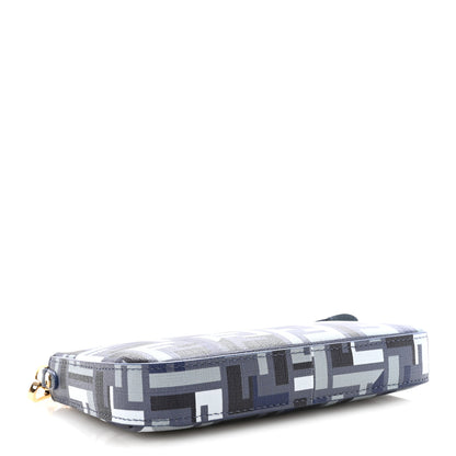 Fendi Fabric Jacquard Vitello Grace FF 1974 Baguette Pouch Blue 4 of 9