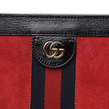 Gucci Suede Patent Web Medium Ophidia Chain Shoulder Bag Hibiscus Red Black 7 of 13