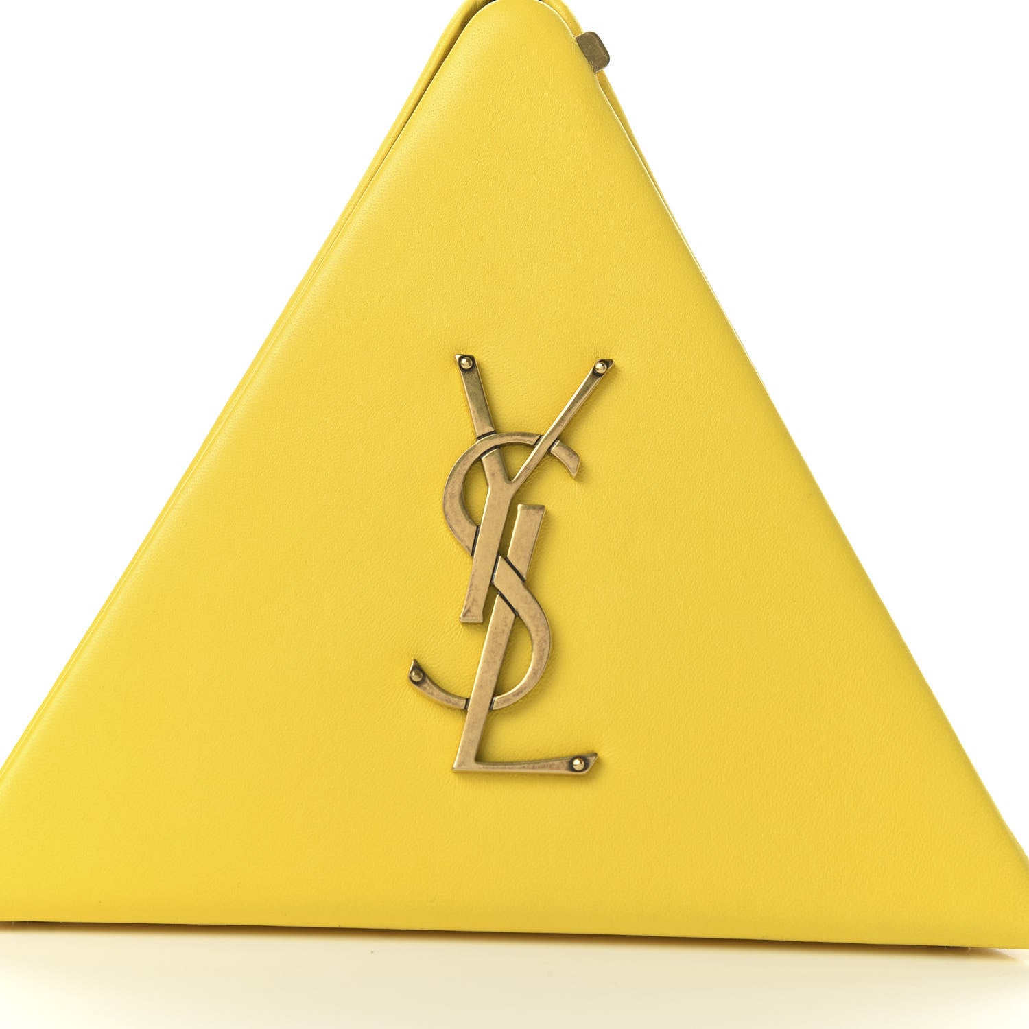 Saint Laurent Lambskin Pyramid Clutch Yellow 6 of 10