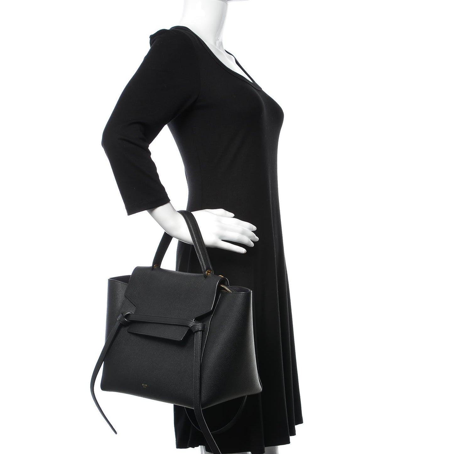 Grained Calfskin Mini Belt Bag Black