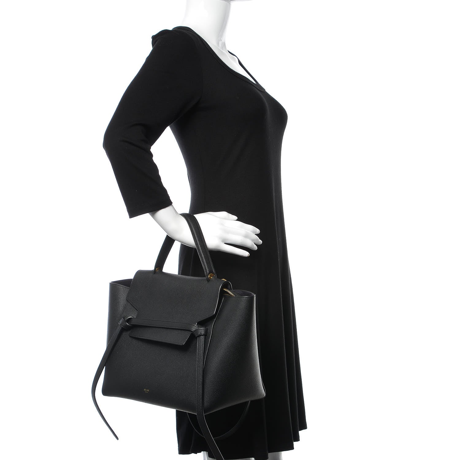 Celine Grained Calfskin Mini Belt Bag Black 3 of 11