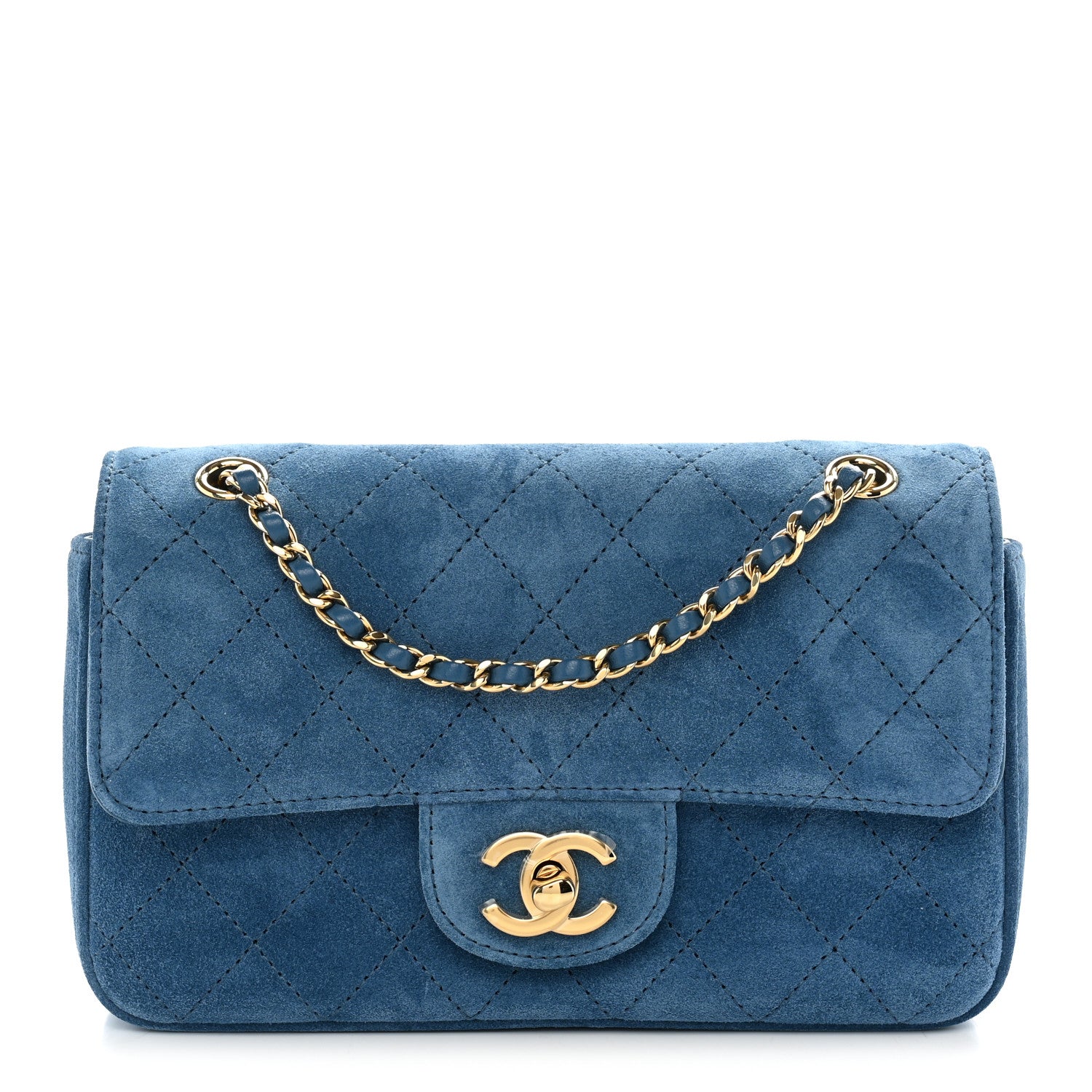 Chanel Suede Calfskin Mini Souplissimo Flap Blue 1 of 10