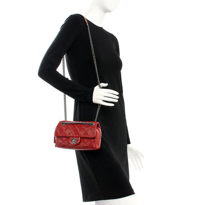 Chanel Glazed Calfskin Quilted Small Duo Color Flap Red 2 of 7