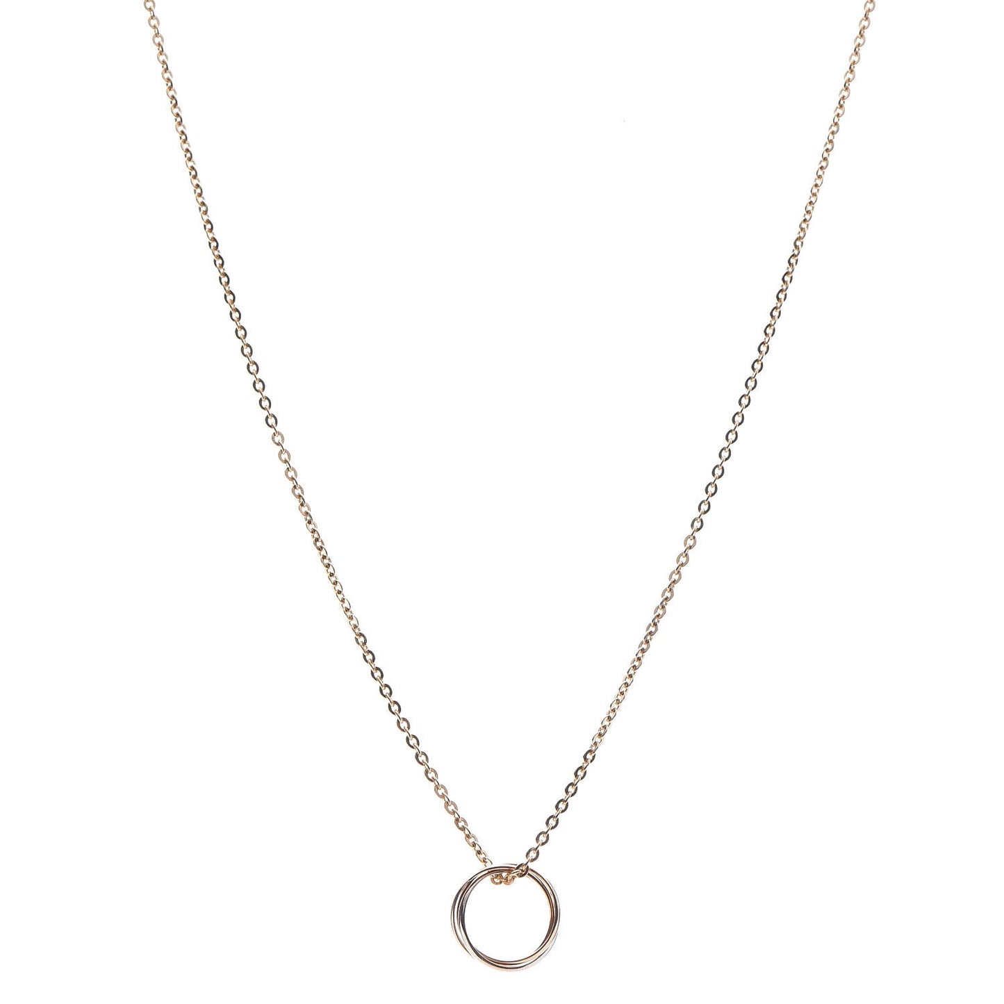 18K Pink Yellow White Gold Trinity Pendant Necklace