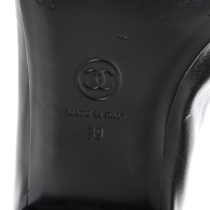 Chanel Goatskin Pearl Mary Janes Flats 39 Black 7 of 8