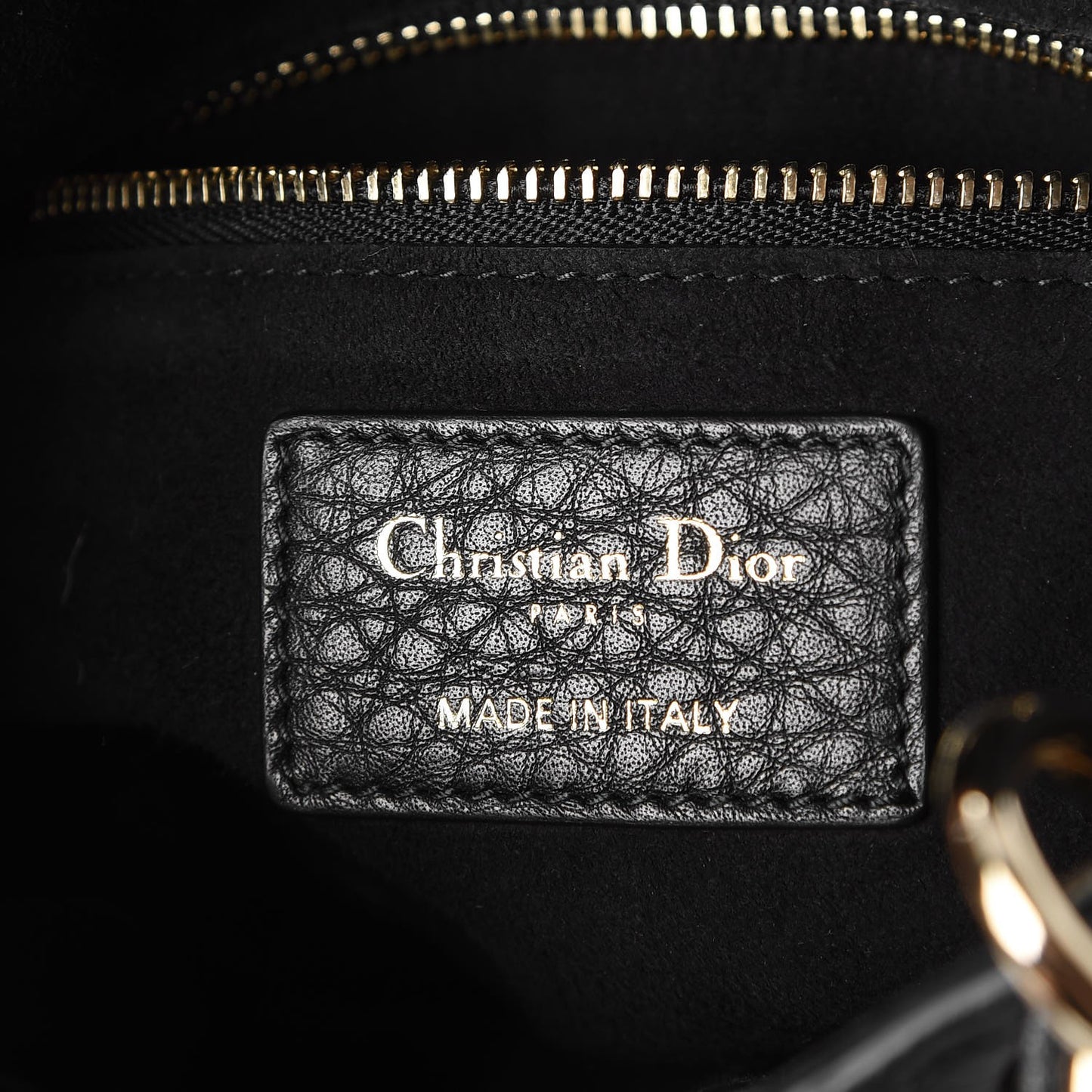 Calfskin Cannage Mini Lady Dior Black