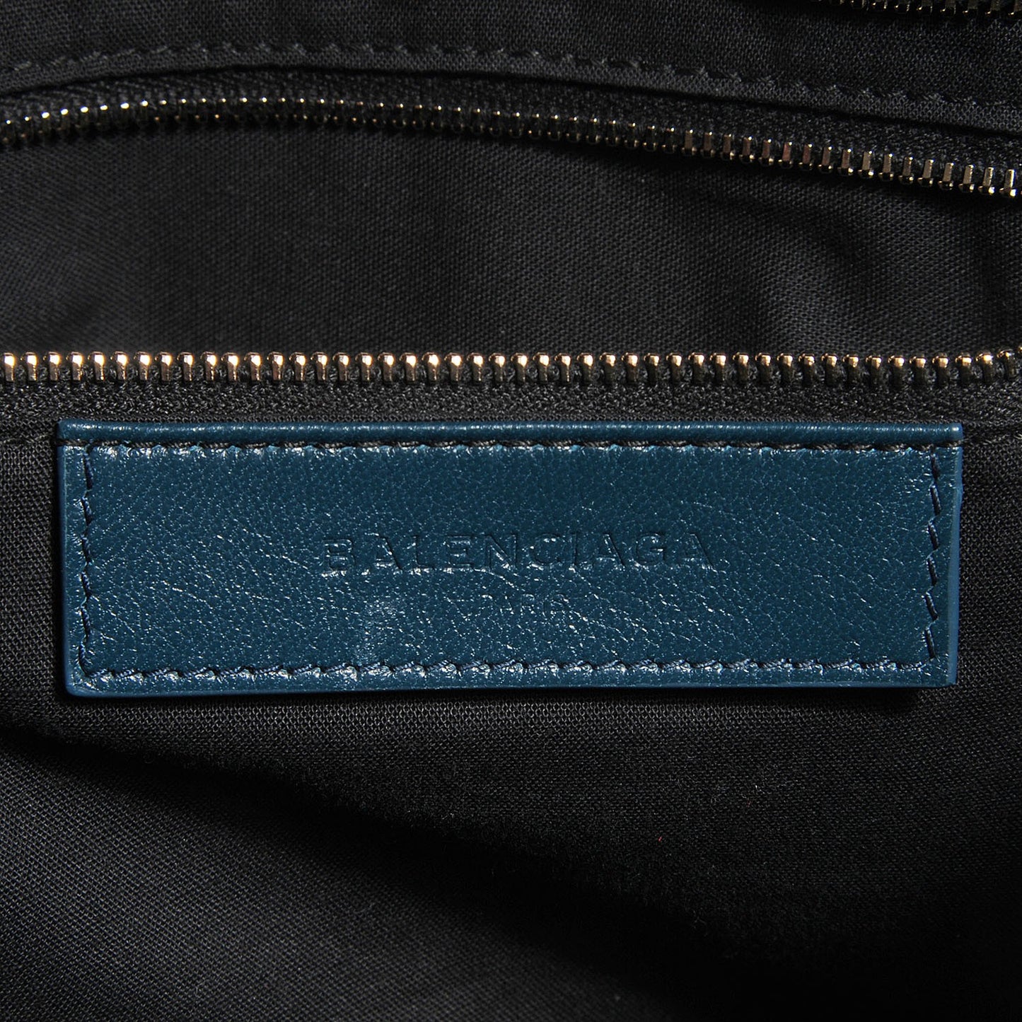 Chevre Gold Metallic Edge Hardware City Bleu Paon