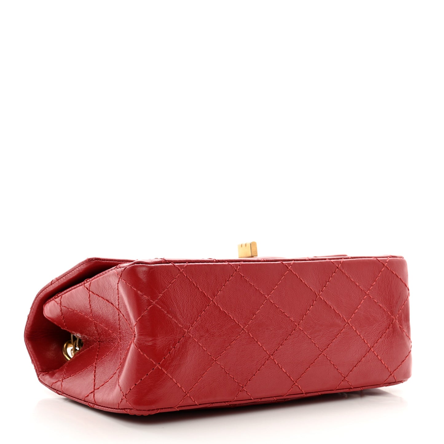 Aged Calfskin Quilted 2.55 Reissue Mini Flap Red