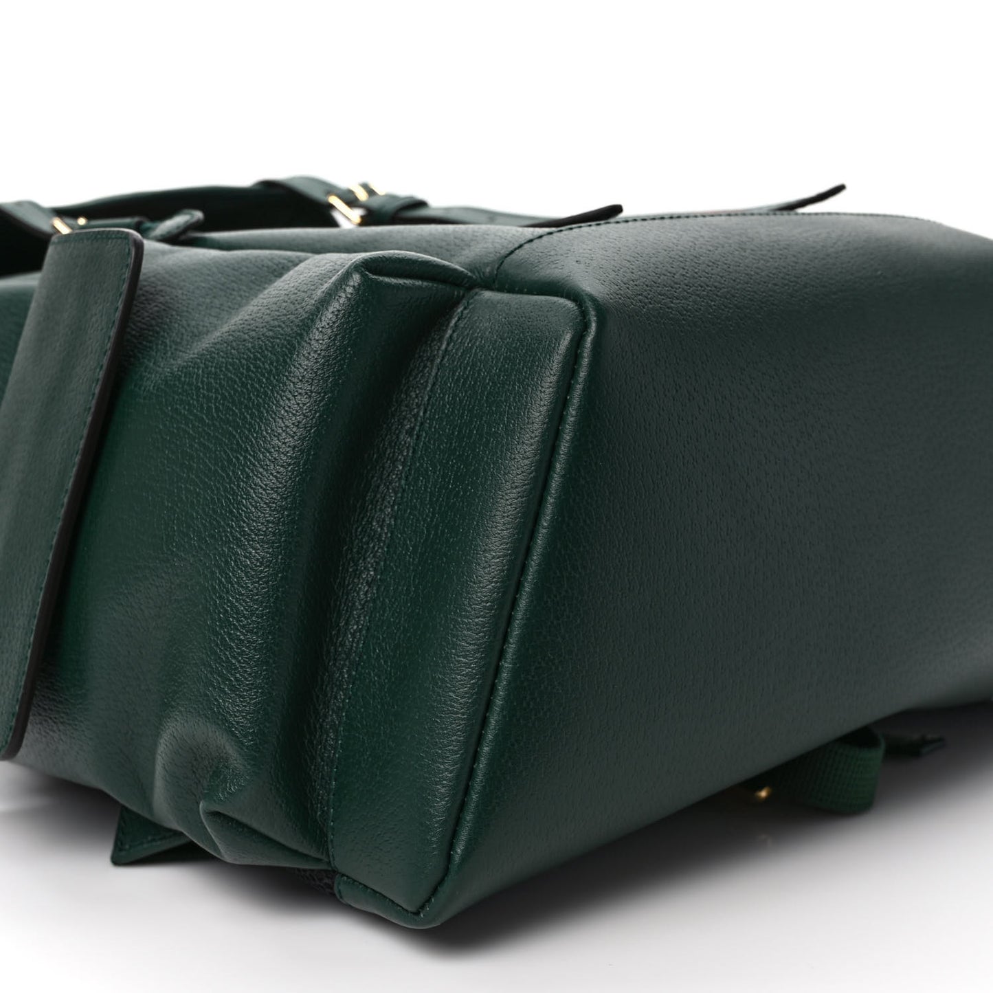 Grained Calfskin Medium Ophidia Double Buckle Backpack Green