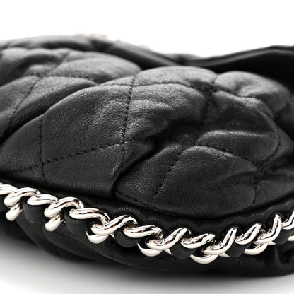 Chanel Washed Lambskin Quilted Medium Chain Around Messenger Black 10 of 11