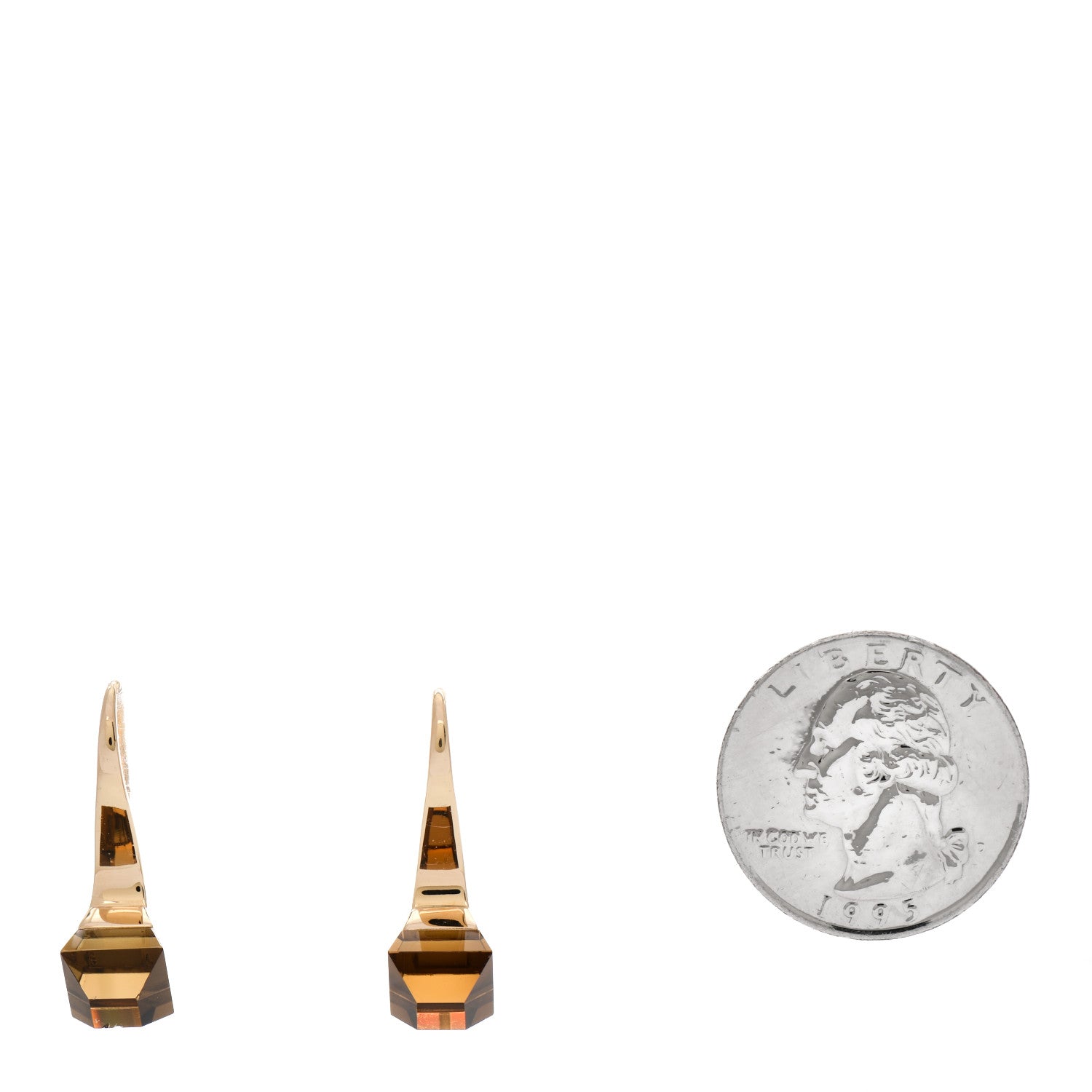 Gucci 18K Yellow Gold Smoky Quartz Chiodo Drop Earrings 2 of 7