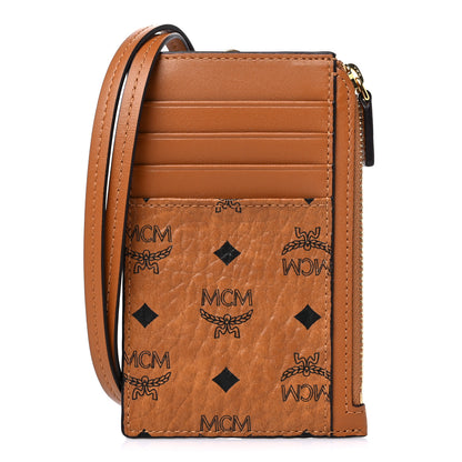 MCM Visetos Lanyard Card Holder Cognac 1 of 7