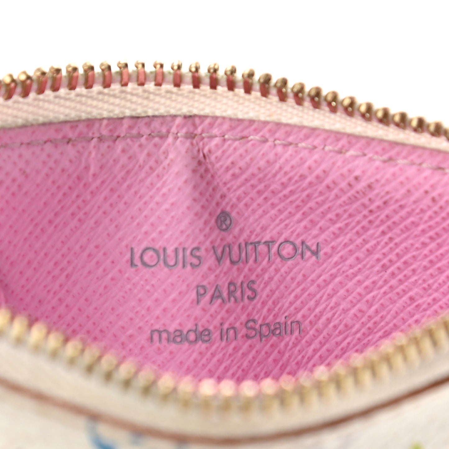 Monogram Multicolor Key Pouch White Litchi