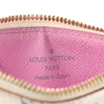 Louis Vuitton Monogram Multicolor Key Pouch White Litchi 6 of 9