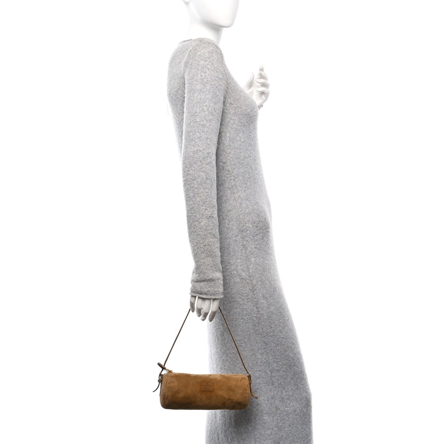 Miu Miu Suede Pouch Olive Green 2 of 9