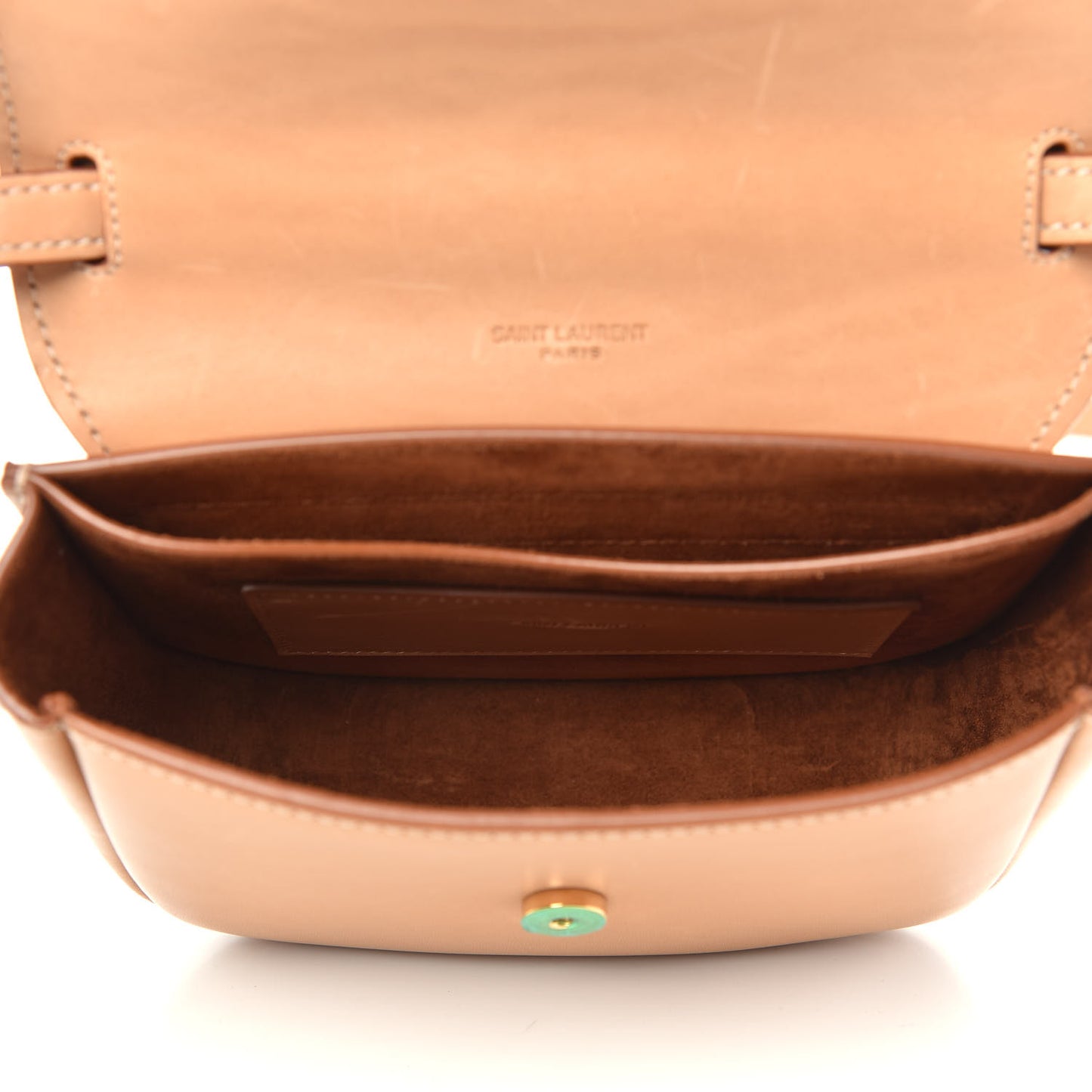 Smooth Vintage Calfskin Small Kaia Satchel Brown Gold