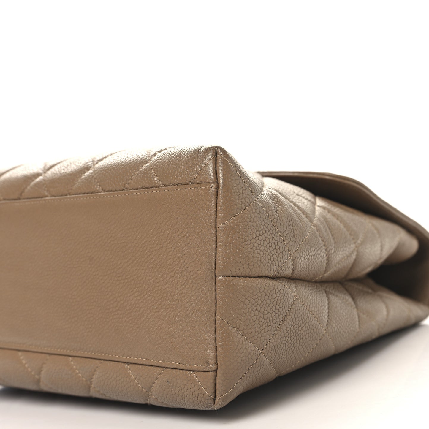 Caviar Quilted Jumbo Kelly Flap Beige