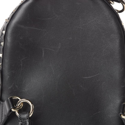 Valentino Garavani Lambskin VLTN Print Quilted Mini Rockstud Spike Backpack Black 7 of 8