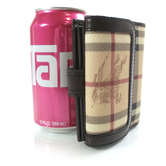 Burberry Haymarket Check Compact Zip Wallet Chocolate 3 of 9