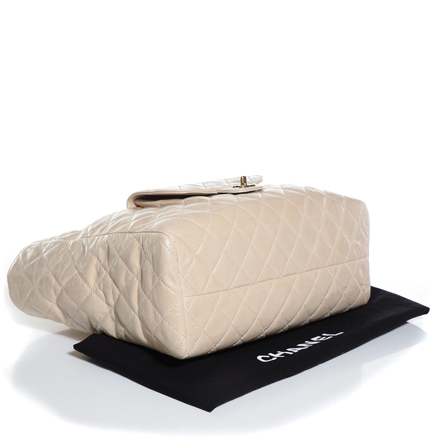 Chanel Glazed Calfskin Quilted Bubble CC Tote Light Beige 4 of 7