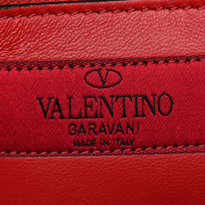Valentino Garavani Nappa Rockstud Spike Wallet on Chain Rubino 6 of 10