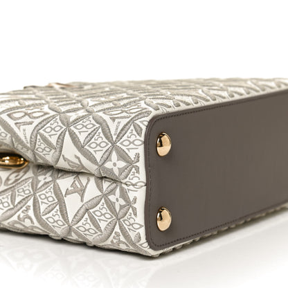 Louis Vuitton Calfskin Since 1854 Embroidered Capucines BB Ecru Taupe 8 of 11