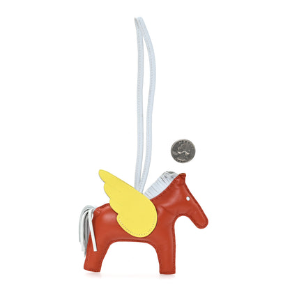 Hermes Milo Lambskin Grigri Rodeo Pegase Horse Bag Charm MM Cornaline 2 of 5