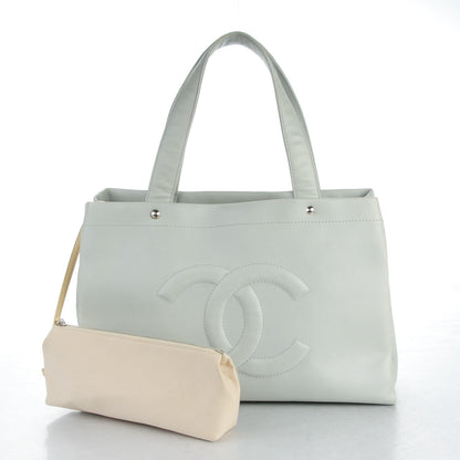 Chanel Caviar CC Tote Light Grey 5 of 9