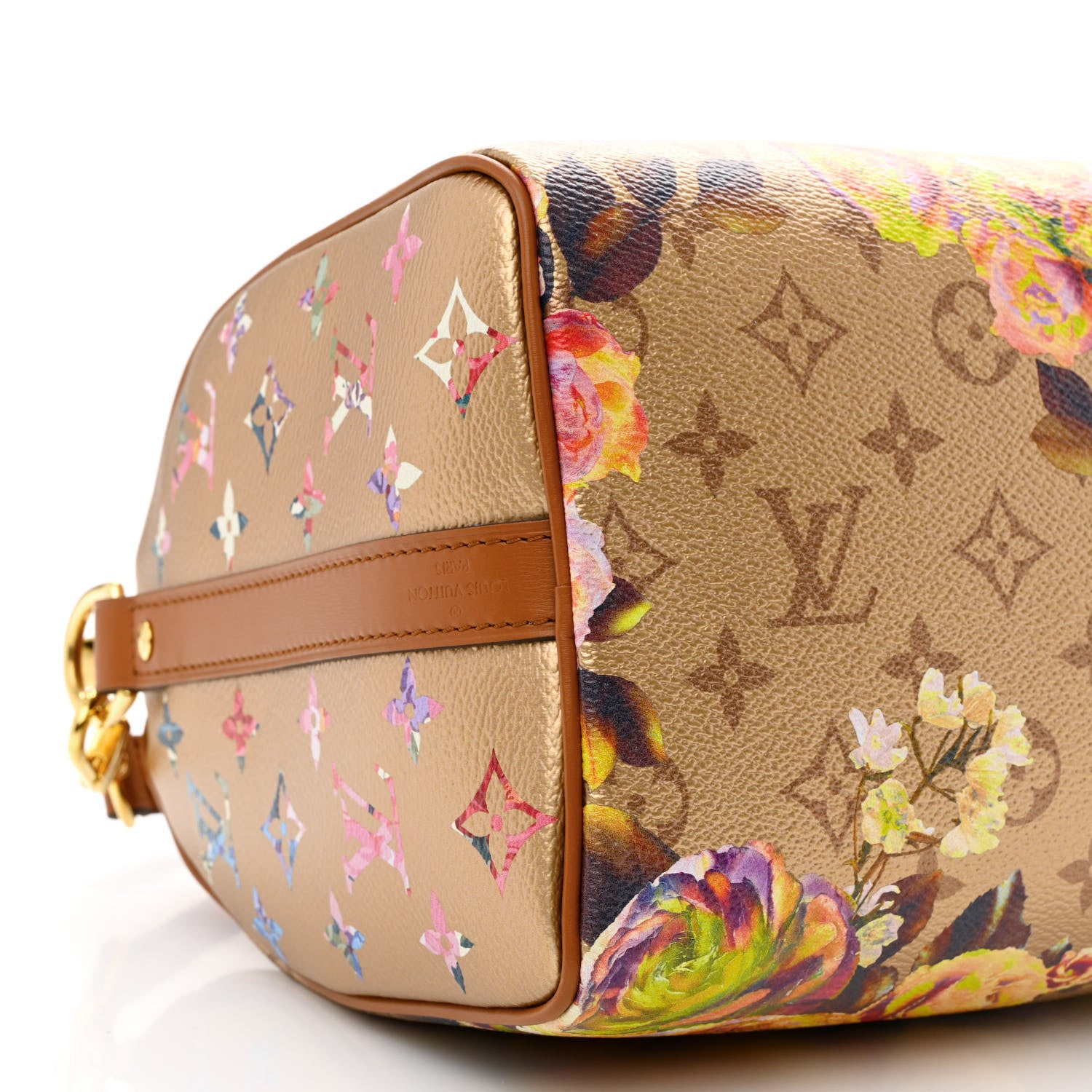 Louis Vuitton Metallic Monogram LV Garden Speedy Bandouliere 25 Gold 8 of 9