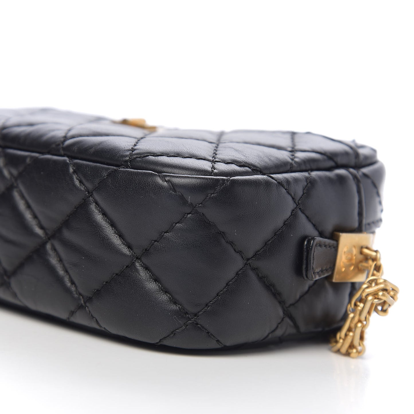 Aged Calfskin Quilted Mini Reissue Camera Case Black