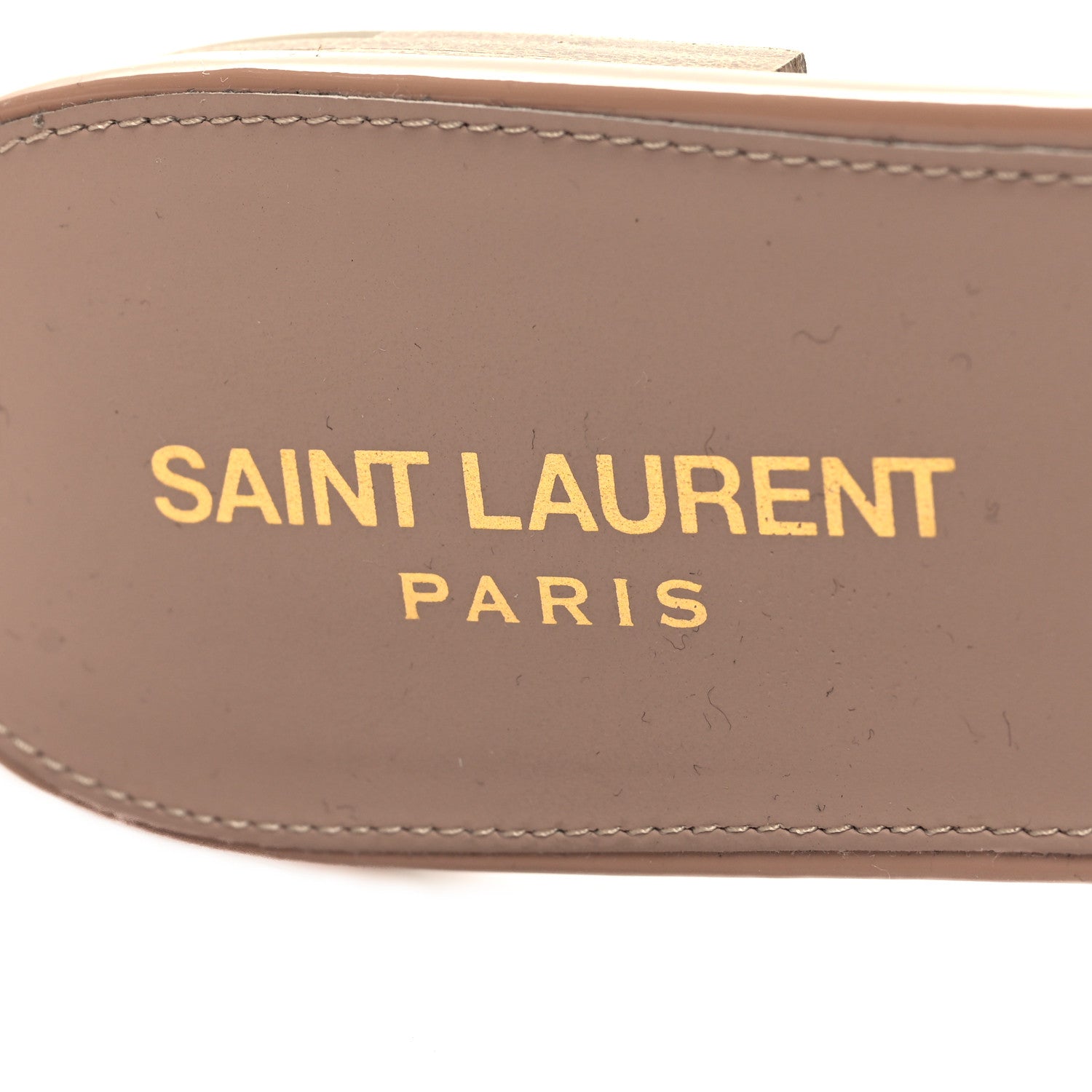 Saint Laurent Patent Calfskin Nu Pied 05 Slide Sandals 39.5 Nude 8 of 9