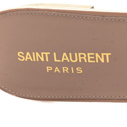 Saint Laurent Patent Calfskin Nu Pied 05 Slide Sandals 39.5 Nude 8 of 9