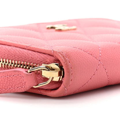 Chanel Caviar Quilted Zip Coin Purse Dark Pink 11 of 15