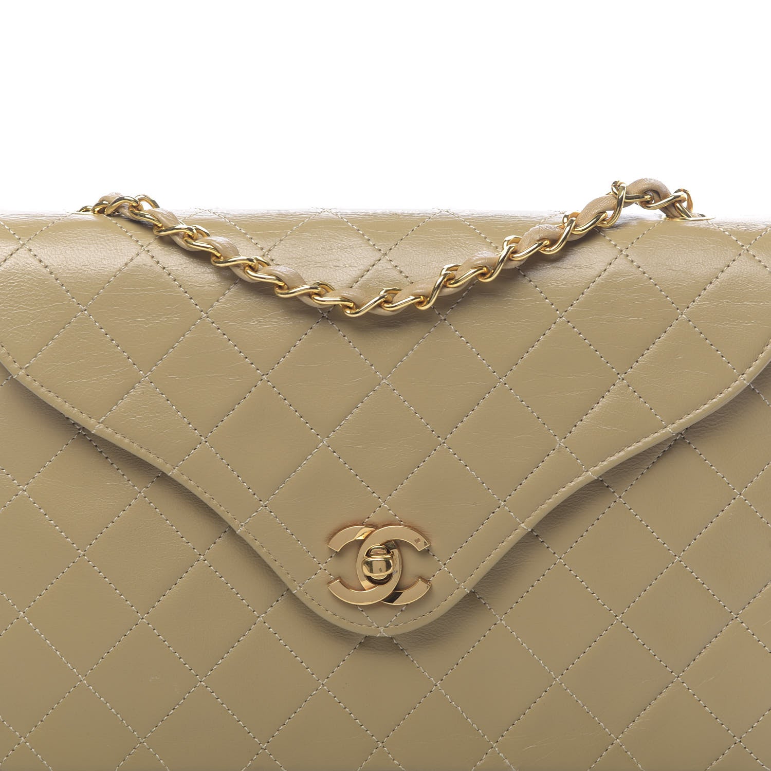 Chanel Lambskin Quilted Medium Single Flap Beige 11 of 11