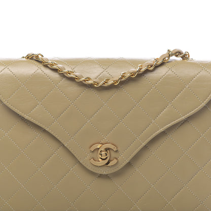Chanel Lambskin Quilted Medium Single Flap Beige 11 of 11