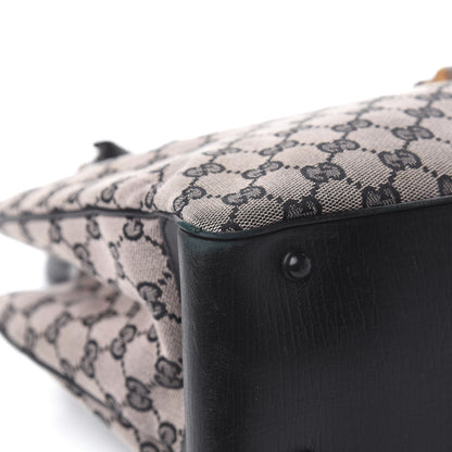 Gucci Monogram Small Bamboo Tote Navy 8 of 13