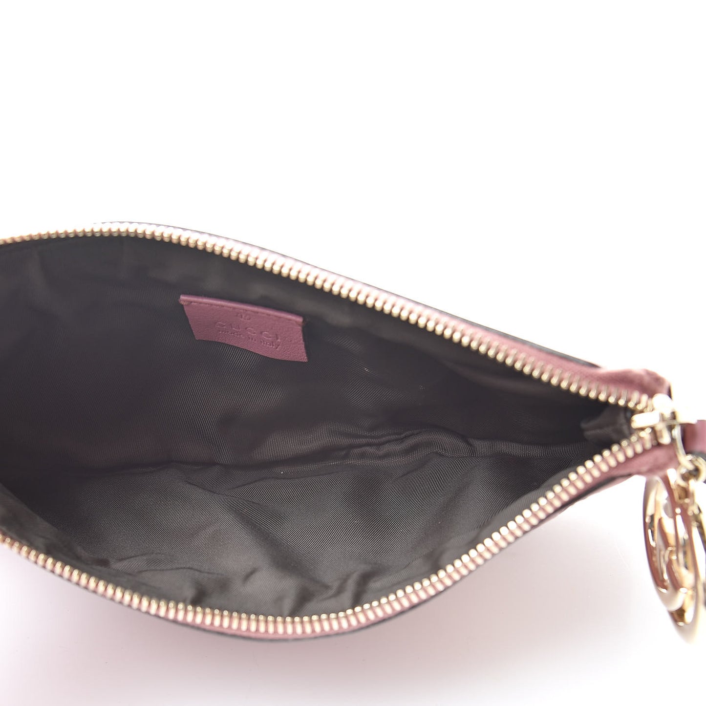 Metallic Guccissima New Britt Wristlet Pink