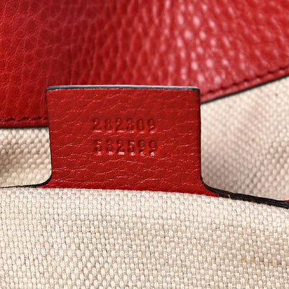 Gucci Pebbled Calfskin Medium Soho Shoulder Bag Red 6 of 12