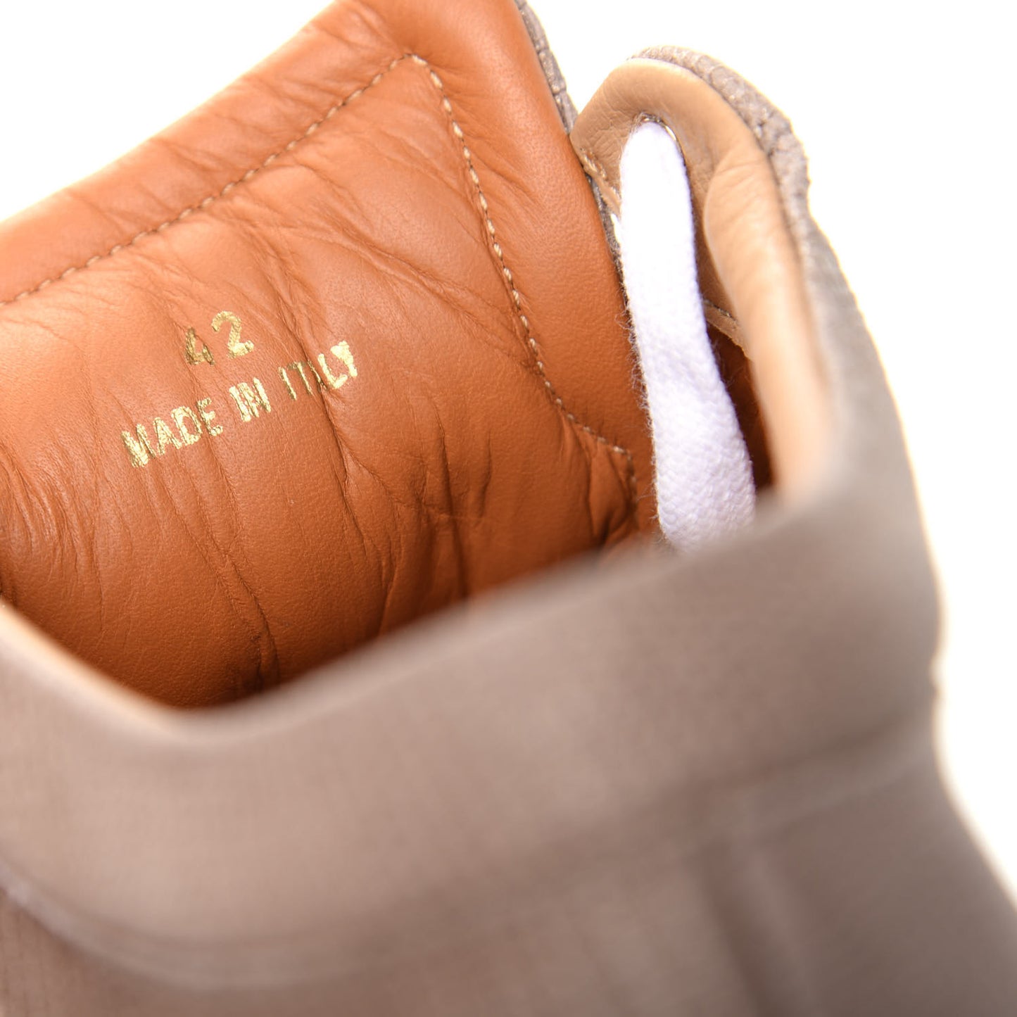 Metallic Lizard Embossed Miami Sneakers 42 Taupe