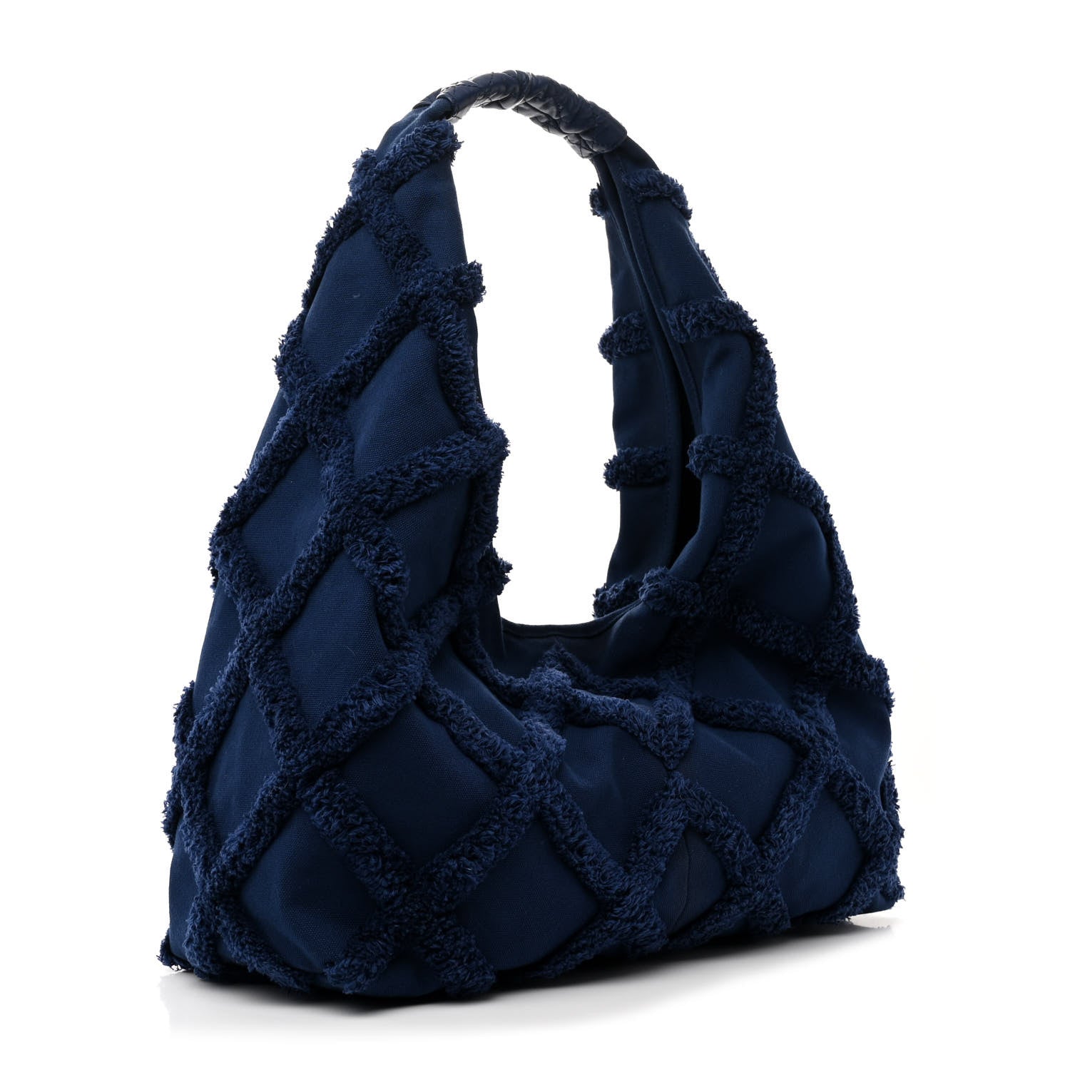 Chanel Cotton Canvas Large CC Embrace Hobo Navy 4 of 12