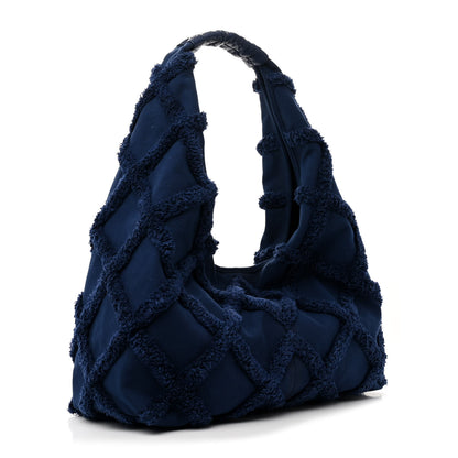 Chanel Cotton Canvas Large CC Embrace Hobo Navy 4 of 12