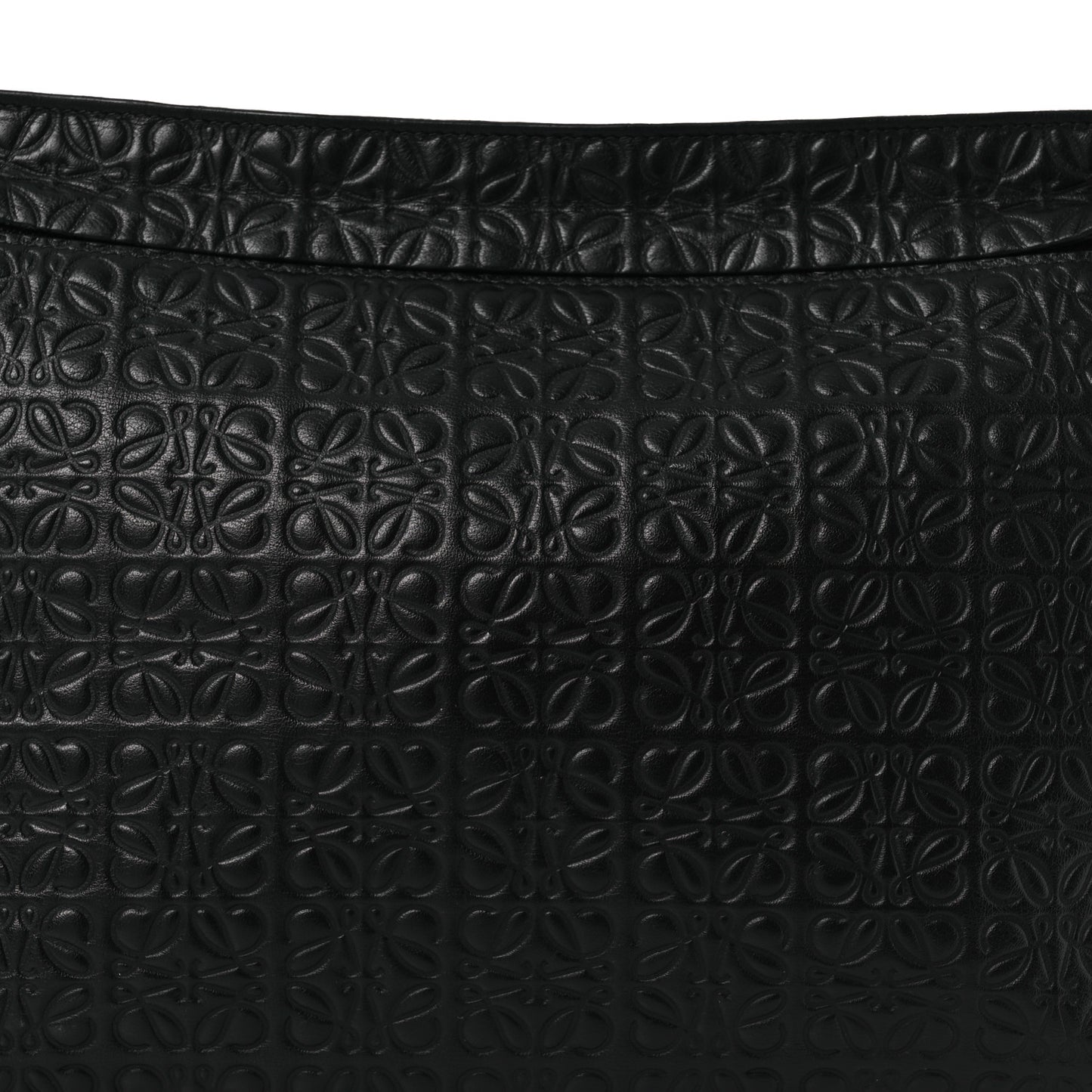 Calfskin Embossed Repeat T Pouch Black