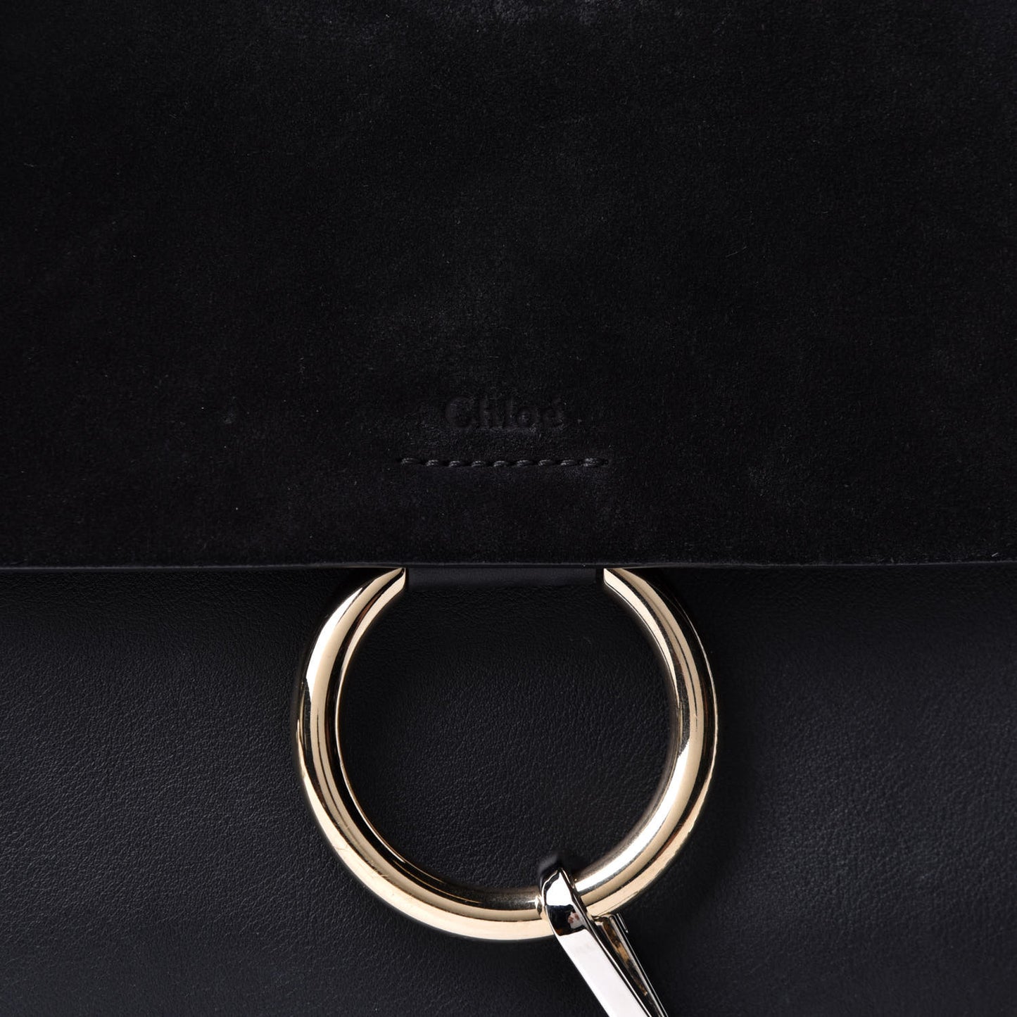 Suede Calfskin Medium Faye Shoulder Bag Black