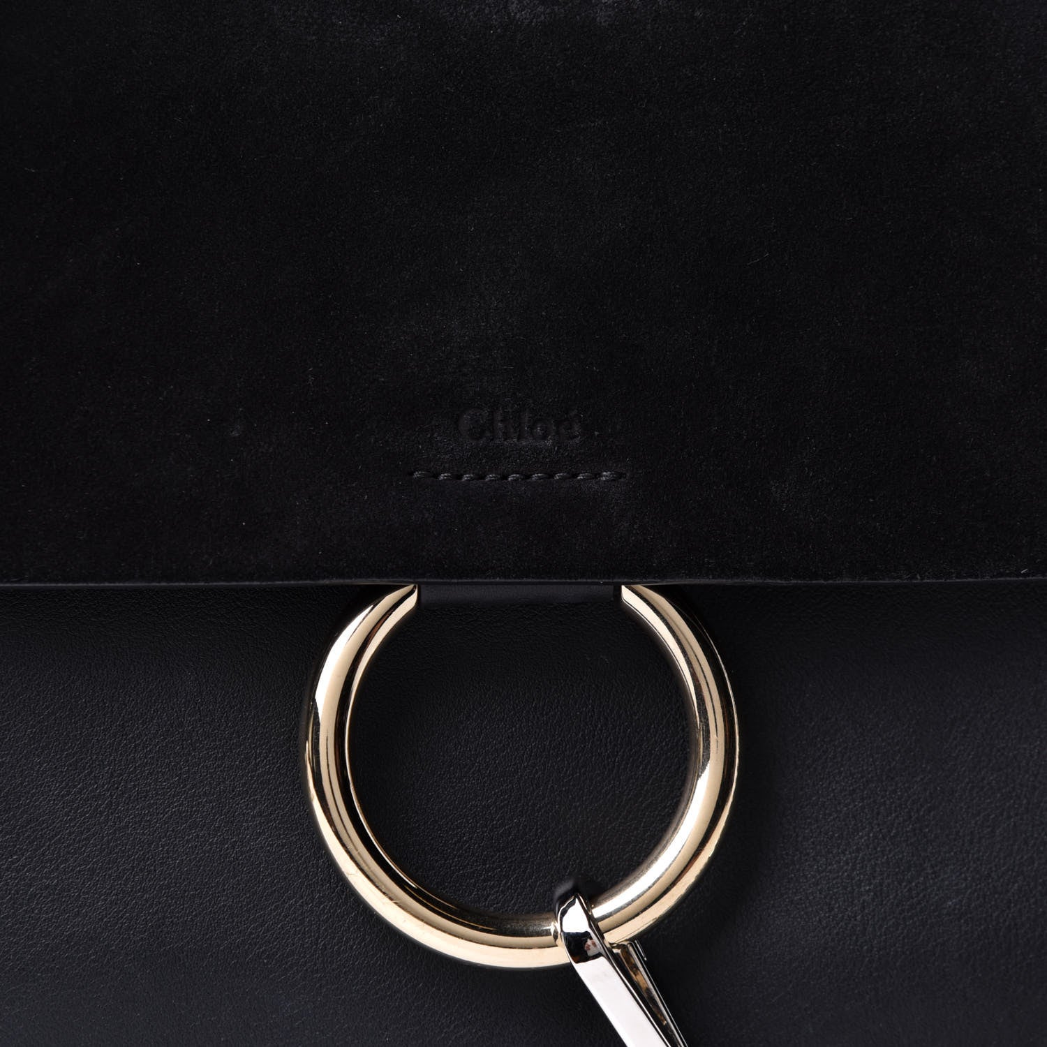 Chloe Suede Calfskin Medium Faye Shoulder Bag Black 12 of 12