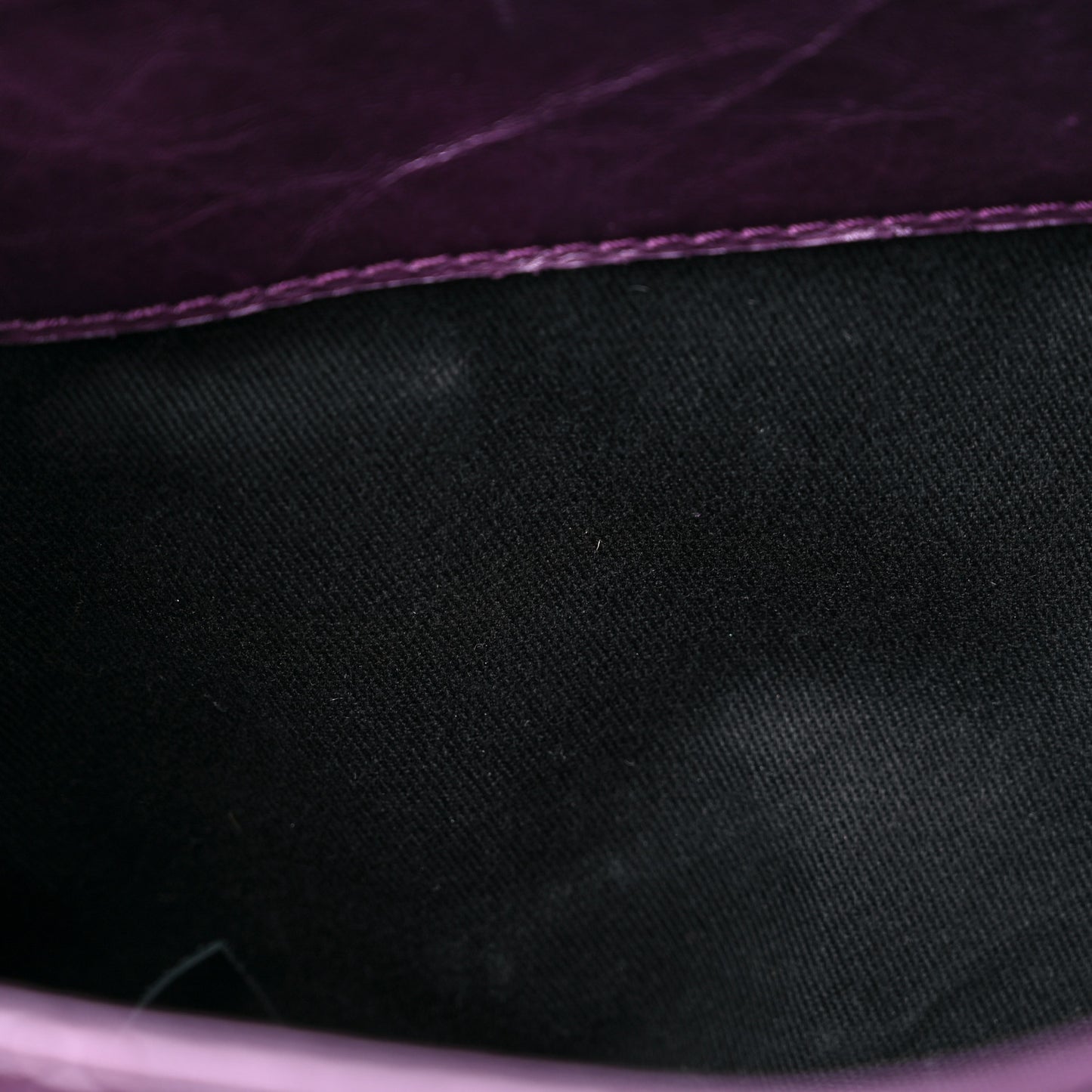 Metallic Calfskin Medium Lady Pearly Flap Dark Purple